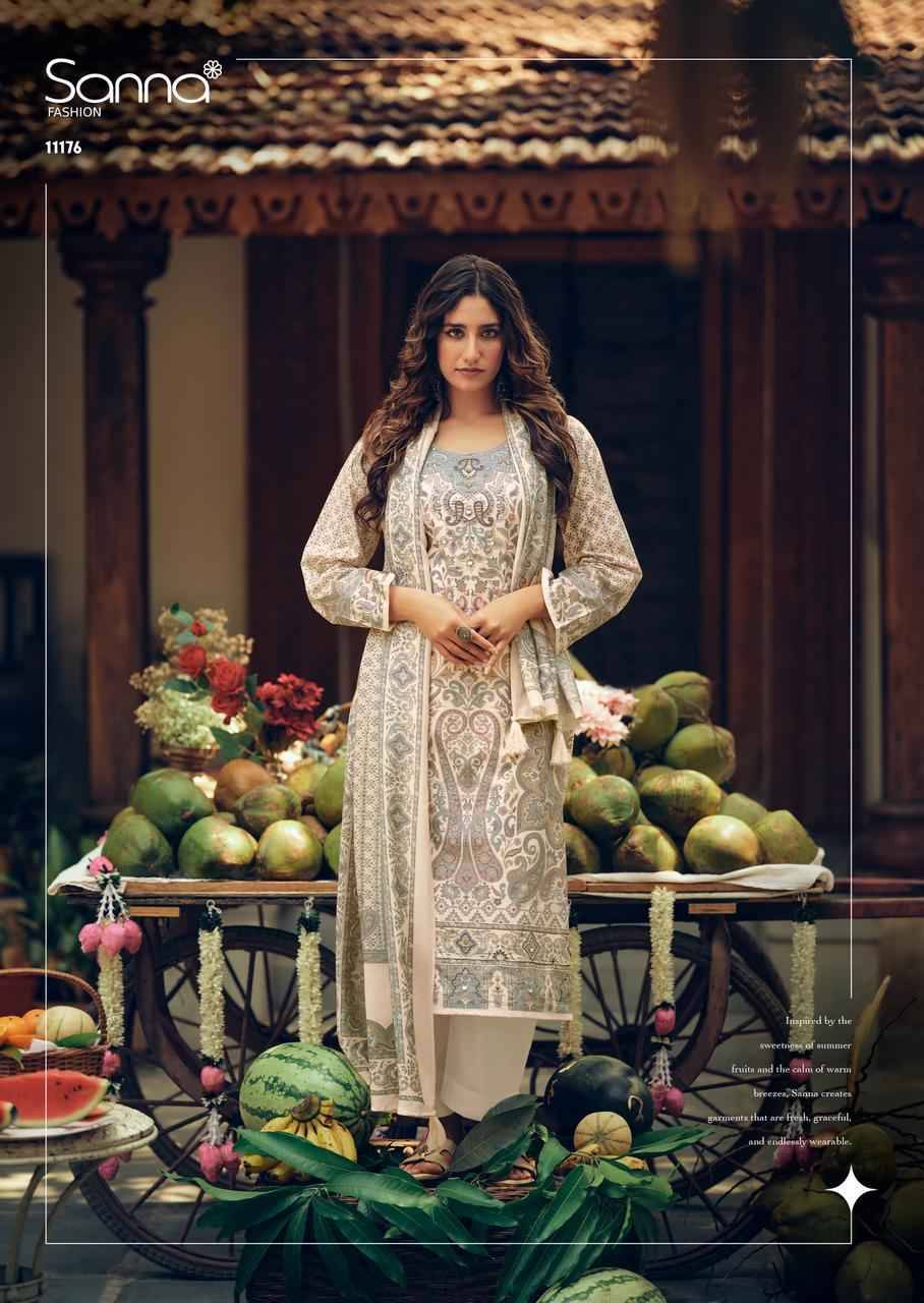 Tropical stories By SANNA FASHION 11173 to 11178 Series BEAUTIFUL STYLISH SUITS FANCY COLORFUL CASUAL WEAR & ETHNIC WEAR & READY TO WEAR Pure Milanz cotton Digital print DRESSES AT WHOLESALE PRICE